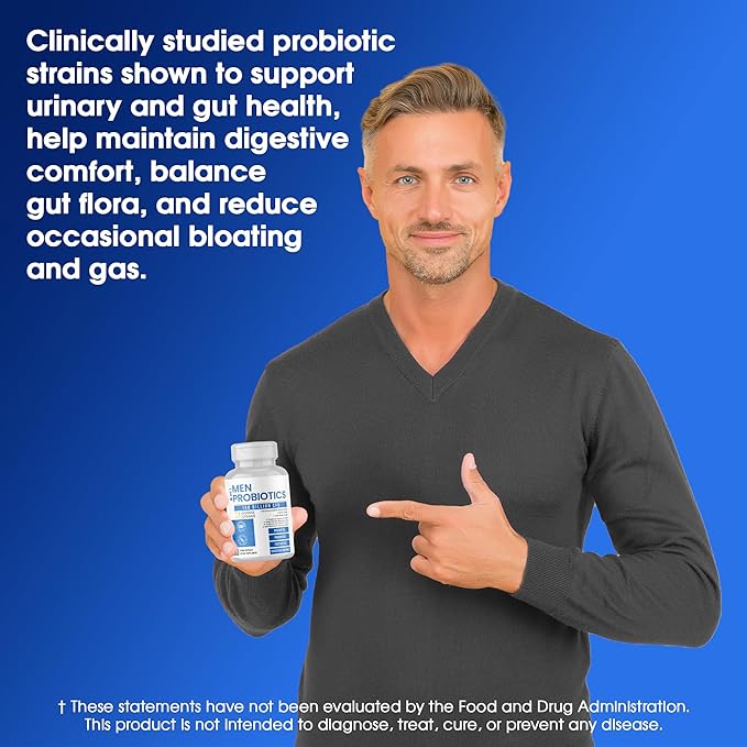 Probiotics for Men - 150 Billion CFU Acidophilus Capsules with Prebiotics &amp Postbiotics - Supports Gut Microbiome Colon &amp Immune Health - 37 Strains with Digestive Enzymes - 60 Vegan Capsules