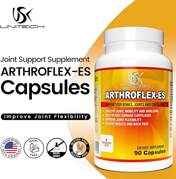 USK ARTHROFLEX-ES | Joint Support Supplement | Natural Formula with Glucosamine Chondroitin MSM and Turmeric | Supports Comfort and Flexibility | 60 Capsules