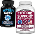 120 Thyroid Support Supplement with Iodine Capsules - with - 90 Water Away Diuretic Water Pills