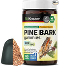 BIO KRAUTER® Pine Bark Extract for Skin &amp Antioxidant Support - French Maritime Pine Bark Gummies 300 mg for Clear Skin - 90 Gummies 45-Day Supply - Non-GMO Blueberry Flavor