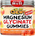 Center-Filled Magnesium Glycinate Gummies 400MG - High Absorption for Kids Teens &amp Adults - Supplement for Sleep Calm &amp Muscle Relaxation with B6 &amp D3 - Gluten Free &amp Vegan Friendly