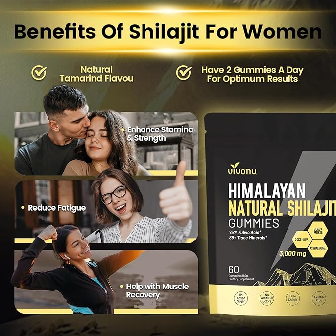 Shilajit Gummies Shilajit micronutrient supplement Himalayan premium ingredient Shilajit - Ashwagandha Gokshura Fulvic Acid &amp 85+ Trace Minerals I for Men Women I Non-GMO I 100% Natural &amp