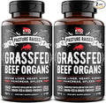 (Pack of 2) Grass Fed Beef Organ Supplement - Supports Whole Body Wellness 3000mg - with Desiccated Beef Liver Heart Kidney Pancreas Spleen - Organ Complex for Immune Digestive Health (150 Caps)