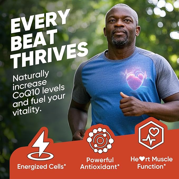 CoQ10-200mg-Softgels 120 Servings Liposomal CoQ10 PQQ &amp Black Pepper Extract for Maximum Absorption - Ultra Ubiquinone Coenzyme Q10 Supplement Powerful Antioxidant Supports Hear-t &amp Energy Bo