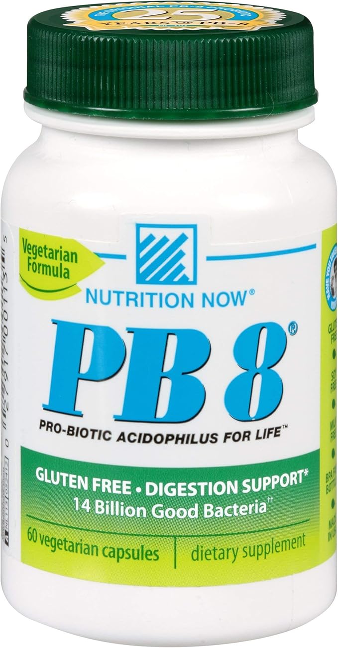 Nutrition Now PB8 Pro-Biotic Vegetarian Acidophilus - 60 capsules per pack - 3 packs per case.3