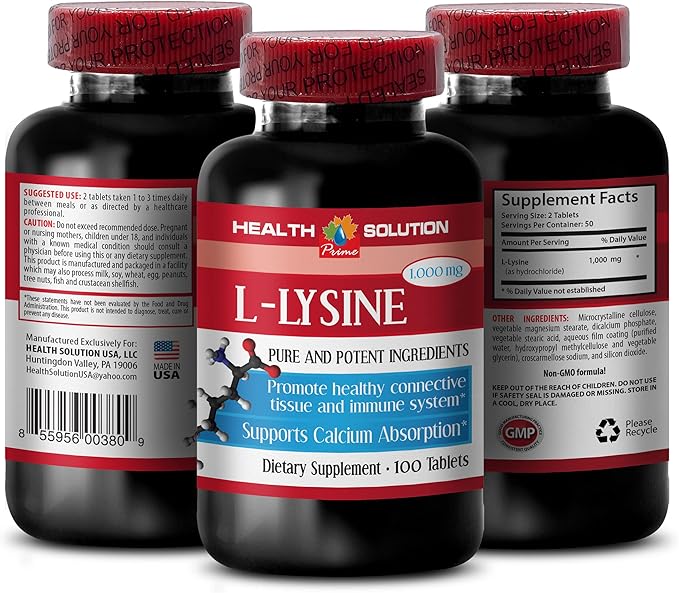 L-lysine 1000 mg Tablets - L-LYSINE 1000MG - Promote Healthy Skin - l-lysine Tablets - l-lysine 1000mg Tablets - l-lysine Supplement - l-lysine Ointment - lysine 1000mg Tablets 2 Bottles 200 Tabs