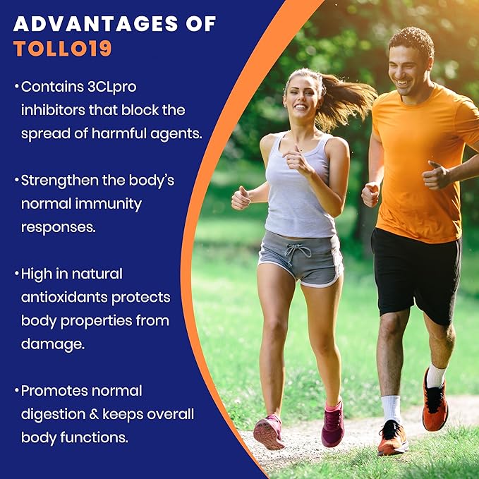 Tollo19 Immune Support Supplement - Potent Protease Enzyme Supplement with 300mg Natural Blend of Gromwell Root Extracts &amp Sunflower Lecithin - 60 Count Immune Defense