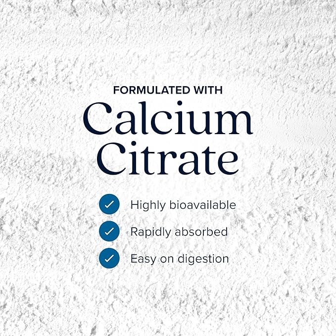 Calcium Citrate 1000mg | Healthy Bone &amp Teeth Support | High Absorption Cal Citrate | Gentle on Digestion | Vegan &amp Non-GMO | 3 Month Supply | Calcium Supplements for Women &amp Men | 365 Cap