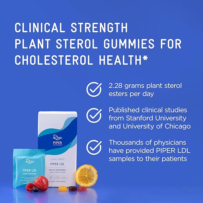 Piper LDL Cholesterol Health Plant Sterol Gummies: Plant Sterols Cholesterol Supplement (2 Boxes 224 Gummies)