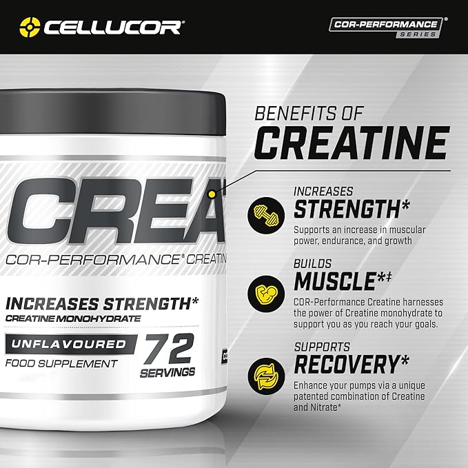 Cellucor Pre Workout &amp Creatine Bundle C4 Original Pre Workout Powder Fruit Punch 30 Servings + Cor Performance Creatine Powder 72 Servings