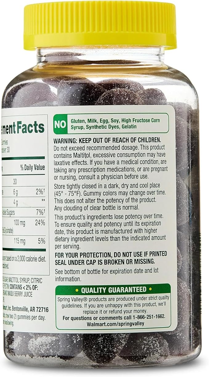 Spring Valley Magnesium Glycinate 100mg Gummies - 60 Count - Cherry Berry Flavor Bone &amp Muscle Support Vegetarian Gluten-Free + SUREFECT Organizer.
