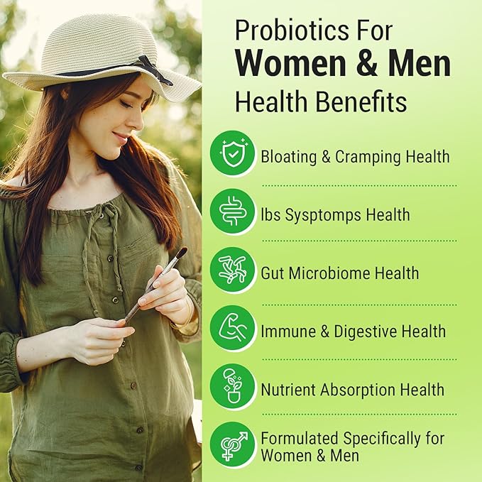 Probiotics for Women Men- 300 Billion CFU 24 Strains Probiotic+15 Organic Herbs Prebiotics Blend Pre and Probiotics for Digestive Health Immune &amp Gut Diarrhea Bloating Vegan 4 Month Supply