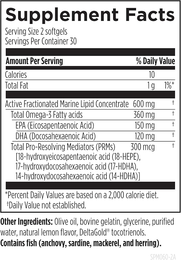 Designs for Health SPM Supreme - 3 Specialized Pro-Resolving Mediators from Fish Oil - Omega 3 Fatty Acids Supplement SPM Fish Oil (60 Softgels)