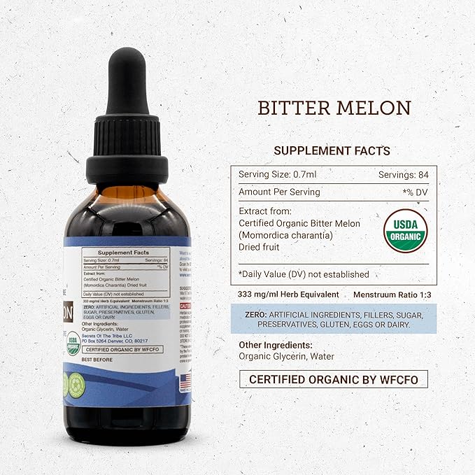 Secrets of the Tribe Grape Seed and Bitter Melon Liquid Extract (2 pcs.) | Alcohol-Free Tinctures | Grape (Vitis vinifera) Dried Seed and Bitter Melon (Momordica charantia) Dried Fruit (2x2 fl oz)