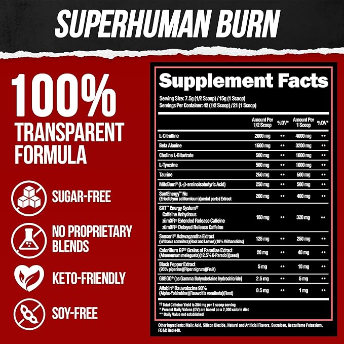 ALPHA LION Stubborn Fat Loss Stack – Superhuman Burn Pre Workout + Burn2O Liquid L-Carnitine 2000mg (Grapezilla) Non-Stim Thermogenic – Day &amp Night Metabolism Booster &amp Energy Stack for Men an