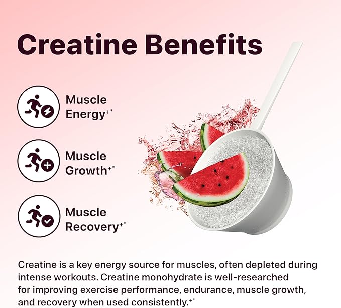 Flat Tummy Pre Workout Powder for Women – Energy Endurance and Muscle Support with 3g Creatine 1.6g Beta-Alanine Electrolytes – Watermelon Flavor – 30 Servings