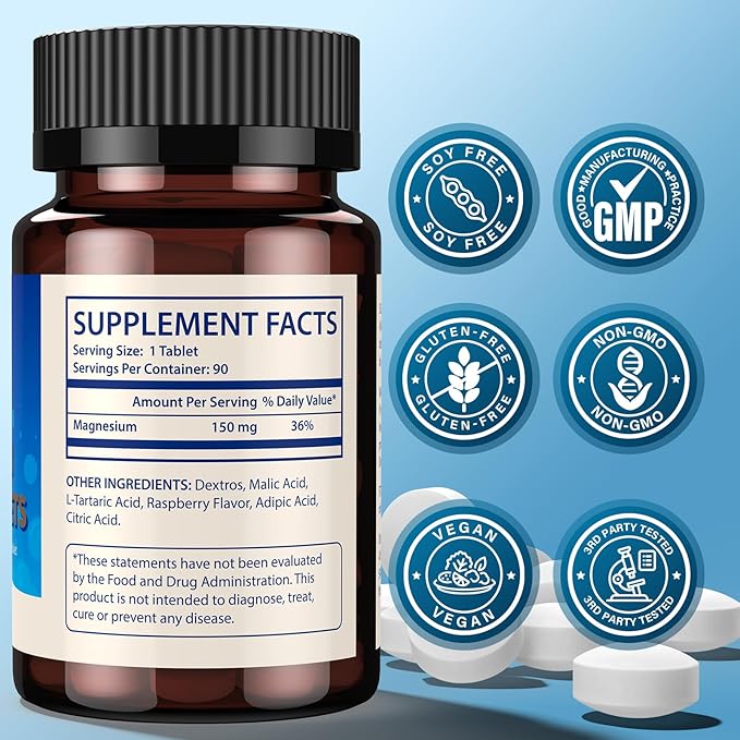 Hydrogen Water Tablets 150mg Magnesium – 10 PPM Molecular Hydrogen Tablets for Drinking Water Supports Healthy Aging Cellular Energy Recovery &amp Brain Health – Gluten-Free Raspberry 90 Tablets