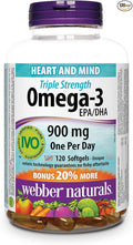 Webber Naturals Triple Strength Omega-3 Value Size 900 Mg Bonus 120-Count