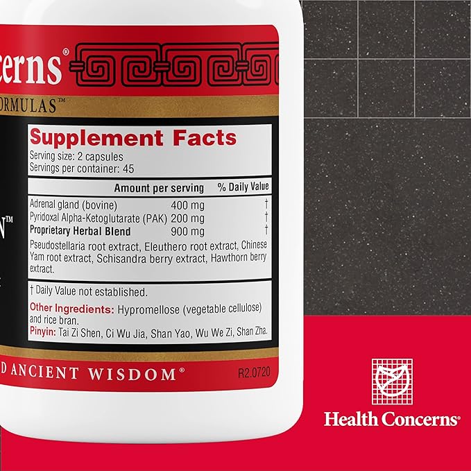 Health Concerns Adrenosen – Adrenal Fatigue &amp Burnout Support Supplement – Energy Focus &amp Stress Recovery – Bovine Adrenal PAK Eleuthero Schisandra &amp Chinese Herbs – 90 Capsules