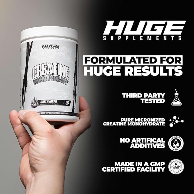 Pure Micronized Creatine Monohydrate Powder - Third Party Tested 500 Grams Micronized for Optimal Absorption Clinically Dosed No Additives Unflavored &amp Easy to Mix (100 Servings)
