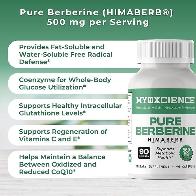 MYOXCIENCE Pure Berberine Himaberb | 500 mg of Berberine HCl per Serving | 90 Servings