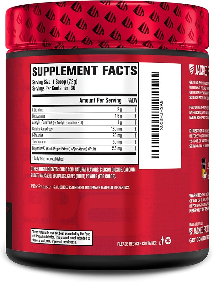 Jacked Factory Nitrosurge Shred Thermogenic Pre-Workout in Blueberry Lemonade &amp BCAA in Fruit Punch for Body Recomposition Muscle Building and Recovery