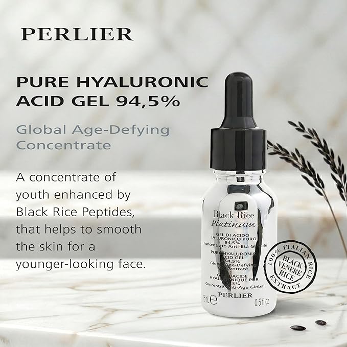 Perlier Black Rice Platinum 94.5 % Pure Hyaluronic Acid 0.5 fl. oz.