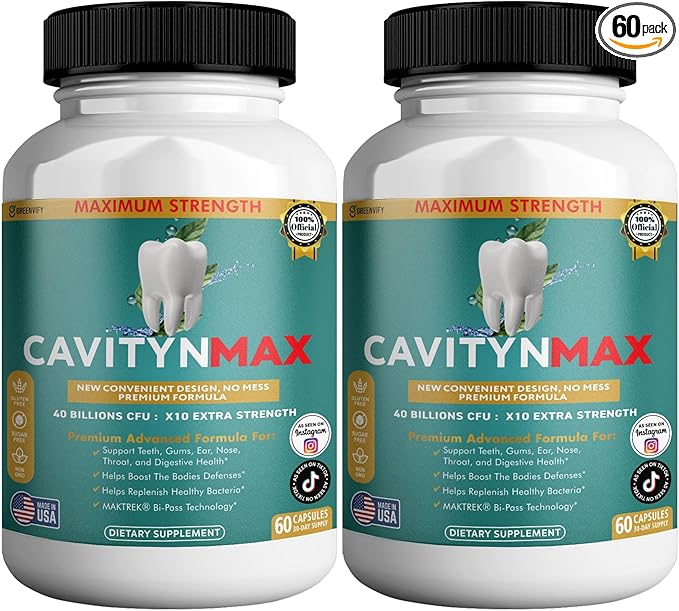 Cavityn Max Probiotic Supplement 40 Billion CFU 60 Capsules Digestive Health Support (2)