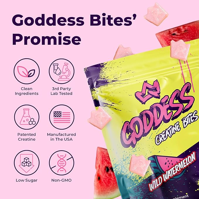 Primal Queen Goddess Creatine Gummies – Low-Sugar Chewable Creatine for Women | Booty and Muscle Builder Faster Recovery Strength | High-Potency Wild Watermelon Flavor – 150 Bites (5g per Serving)