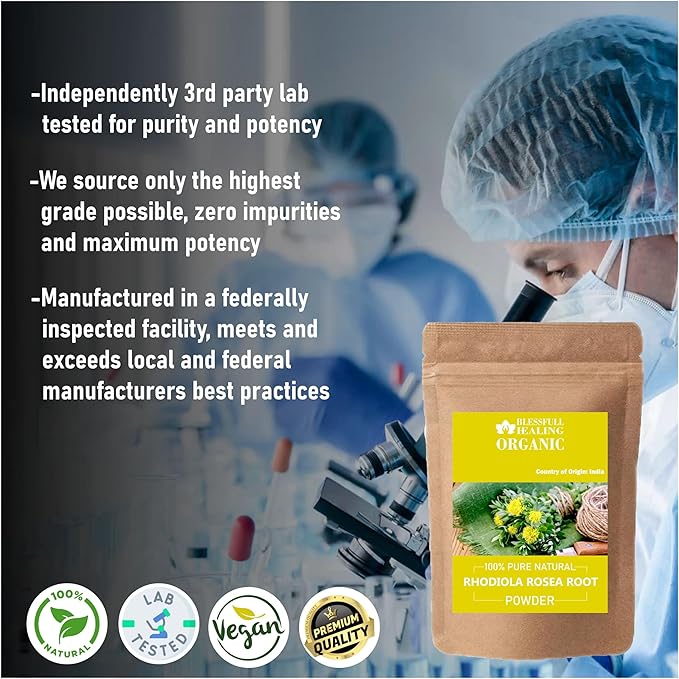 Blessfull Healing Organic Rhodiola Rosea Root Powder 100% Pure Natural 300 Gram / 10.58 oz