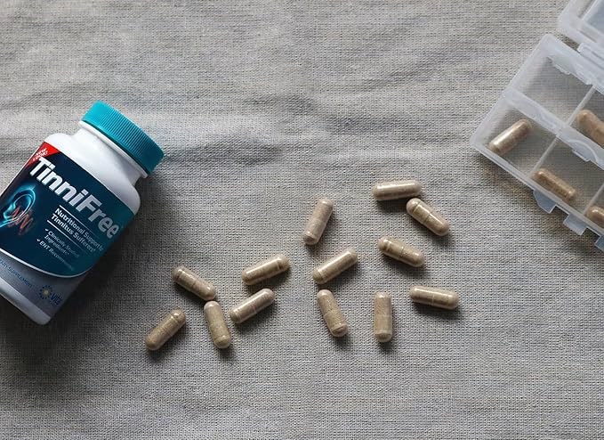 Tinnitus Relief Formula - Tinnifree with Clinically Studied Ingredients. Powerful Effective Formula to Improve Inner Ear Circulation &amp Help Stop Ringing in the Ears  ENT Recommended. 60 ct.