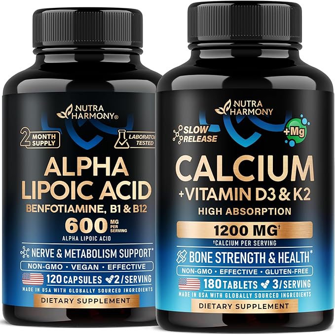 NUTRAHARMONY Alpha Lipoic Acid Capsules &amp Calcium Tablets