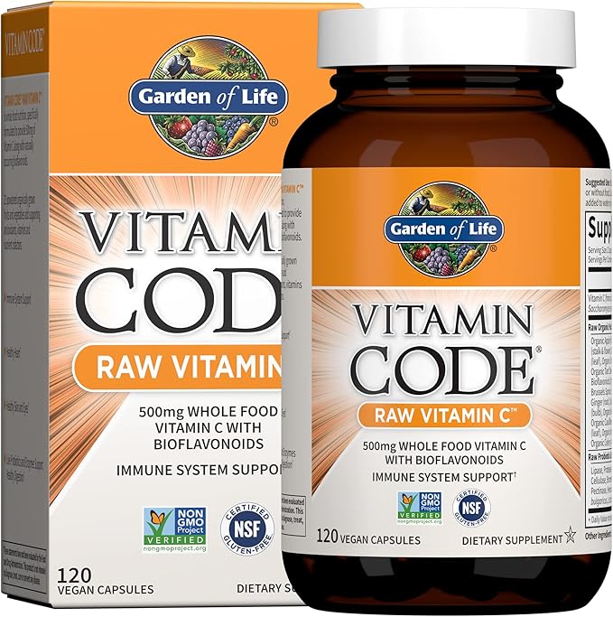 Garden of Life Vaginal Probiotic 50 Billion CFU + Vitamin Code 500mg Vitamin C 120 Veggie Capsules Bundle