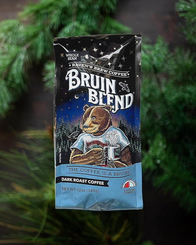 Ravens Brew Whole Bean Bruin Blend 12-Ounce Bags (Pack of 2)