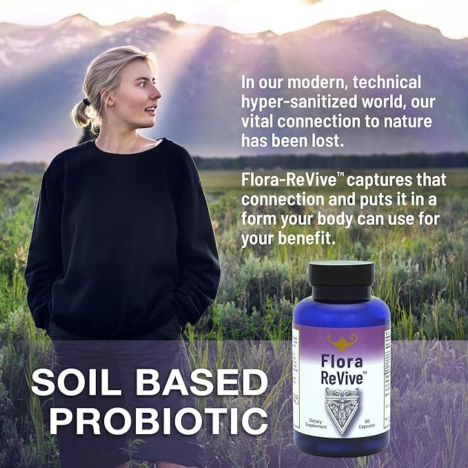 RnA ReSet Flora Revive – Soil-Based Daily Probiotic with Prebiotics &amp Humic-Fulvic Blend Shelf-Stable Gut Health 10 Billion CFU (60 Capsules) NSF Contents Certified