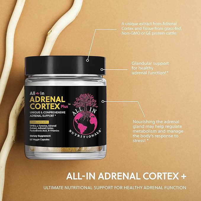 All In Nutritionals Adrenal Cortex + Adrenal Support Cortisol Support Herbal Supplement