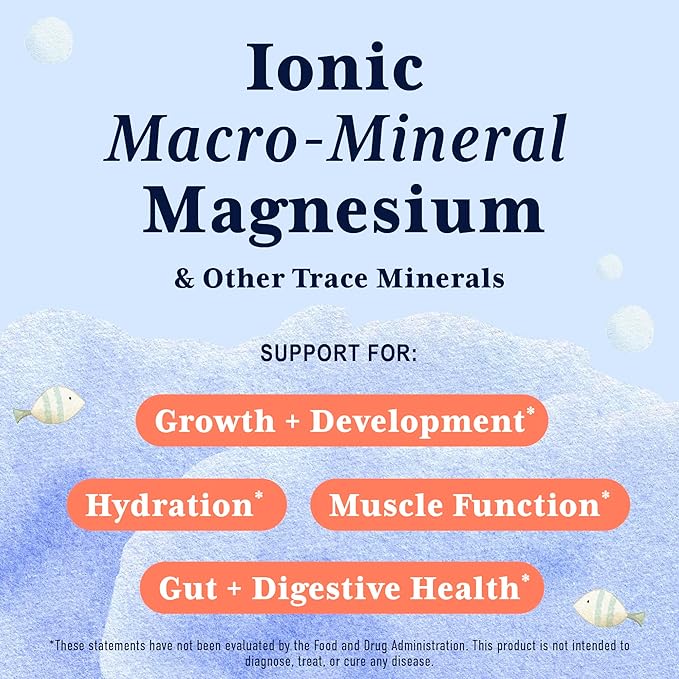 Trace Minerals for Kids - Trace Mineral Drops Concentrated Electrolytes with Ionic Magnesium for Hydration Muscle Function and Electrolyte Support - 2oz Unflavored Liquid