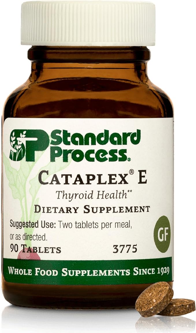 Standard Process Cataplex E - Thyroid Health Support with Antioxidant Vitamin E &amp Selenium - Endocrine Gland Health Support - Gluten-Free Non-Dairy &amp Non-Soy - 90 Tablets (45 Servings)