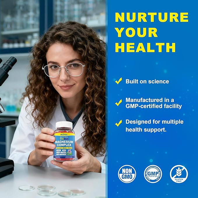 Triple Magnesium Complex 500mg/250mg Gummies + Omega-3 Saffron for Kids 6+ &amp Adults Kids Focus Calm Magnesium Gummies with Theanine Sugar Free Magnesium Glycinate Malate Taurate Sugar Free