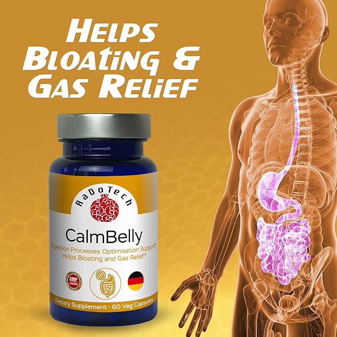 CalmBelly Helps Normalize Digestive Processes Support Active Enzymes Probiotics for Digestive Health Supplements for Women and Men Formula for Overall Wellness 60 Count (Pack of 1)
