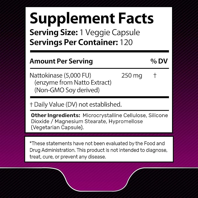 Nattokinase Supplement Capsules - 5000 FU - Enzymes from Pure Japanese Natto Extract | Bundle