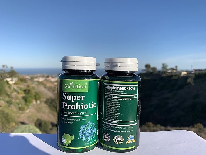 Na'trition Super Probiotic Liver Health Support 600 Billion CFU Guaranteed 12 Shelf Stable Strains for Men &amp Women 60 Capsules Ultimate Flora Extra Care -60 Veggie Capsules