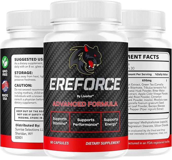 (5 Pack) Ereforce - Ereforce Capsules Advanced Daily Formula Premium All Natural Ingredients- Maximum Strength EreforcePills Support Reviews for Overall Health and Wellness 300 Capsules for 5 Months