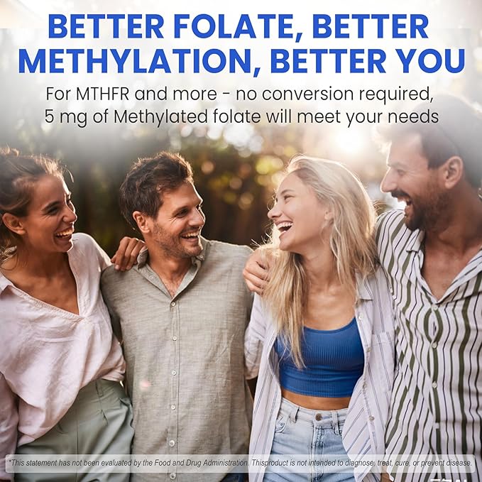 L Methylfolate Gummies &amp Methyl B12 Active 5-Mthf Methylated Folate 5mg Supplement for Women Men w/Methyl B ComplexCholineMagesiumOmega-3Methyl Folate for MethylationFocusMoodSugar Free2P