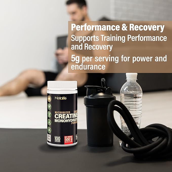 100% Pure Creatine Monohydrate Powder Canada-Made 500 g (100 Servings) Micronized Powder Muscle Growth Unflavored Ideal for Athletes &amp Fitness Enthusiasts Third Party lab Tested Vegan
