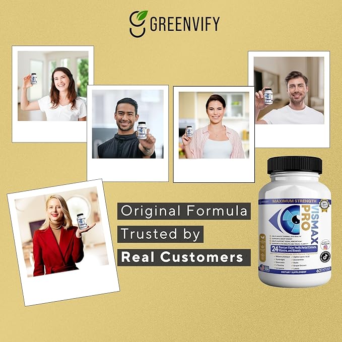 Vision Pro Max Eye Health Supplement 24 Premium Herbal Extracts Vitamins &amp Minerals 60 Capsules (5)