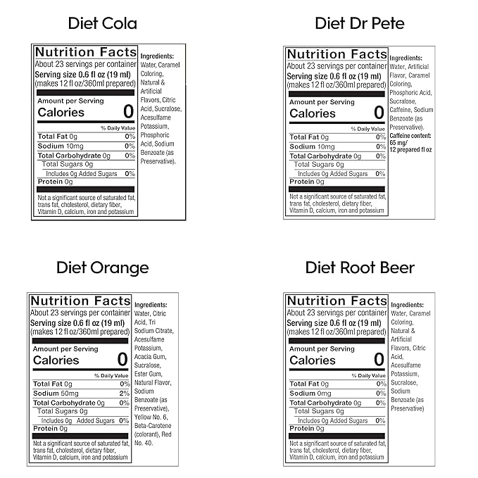 SodaStream Diet Fountain Sparkling Drink Mix Variety Pack 440ml (Pack of 4)