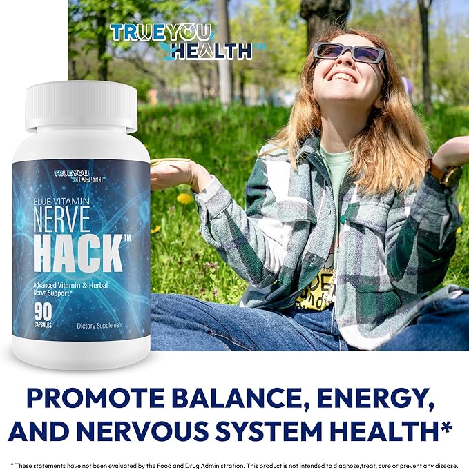 Blue Vitamin Nerve Hack - Our Best Vitamin B12 For Nerve Repair - Advanced Nerve Support Formula Neuropathy Supplement - B12 Blue Vitamin for Neuropathy Relief - Central Nervous System Supplements