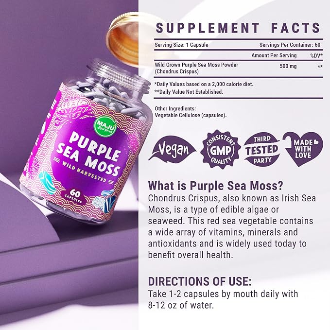 Maju Superfoods Black Seed Oil Gummies and Sea Moss Capsules Bundle