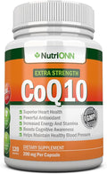 NutriONN CoQ10 200mg (Double Strength) 120 Capsules - High Absorption Coenzyme Q10 - Scientifically Proven Extra Strength CoQ10 Ubiquinone - 4 Month Supply